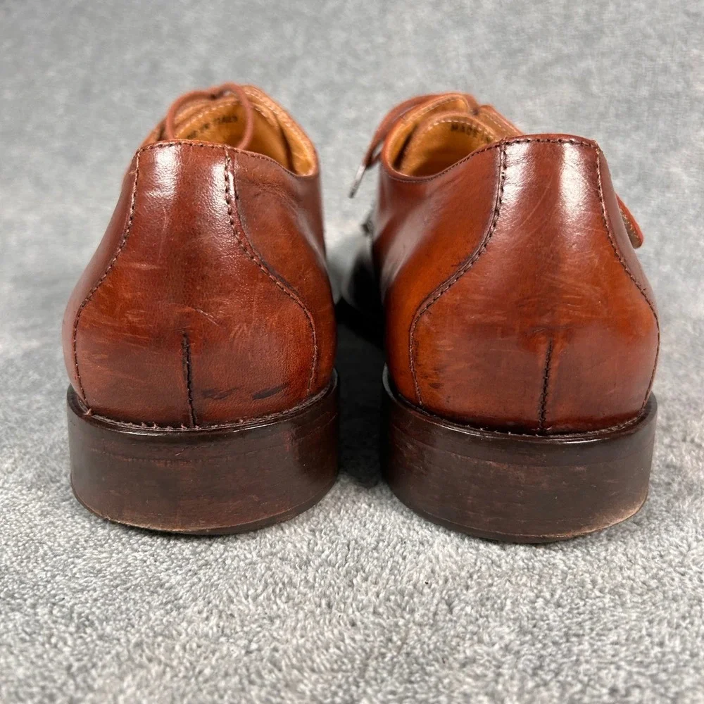 Mercanti Fiorentini Derby Dress Shoes Apron Toe Mens 10.5 M Brown Leather Italy